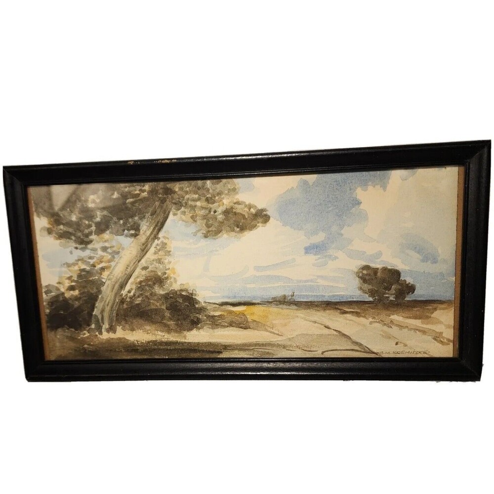 Landscape Painting "Souvenir of Brie" Signed B.M. Kremitske - Framed
